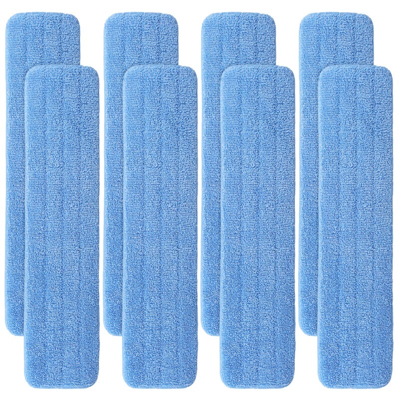 BeiLan Replacement Microfiber Pad for Rubbermaid Commercial 24 Inch Mop Head - 8 Pack Wet & Dry Commercial Cleaning Refills Reusable Mop Refills Fit for Any Microfiber Flat Mop System 24"" - Image 1